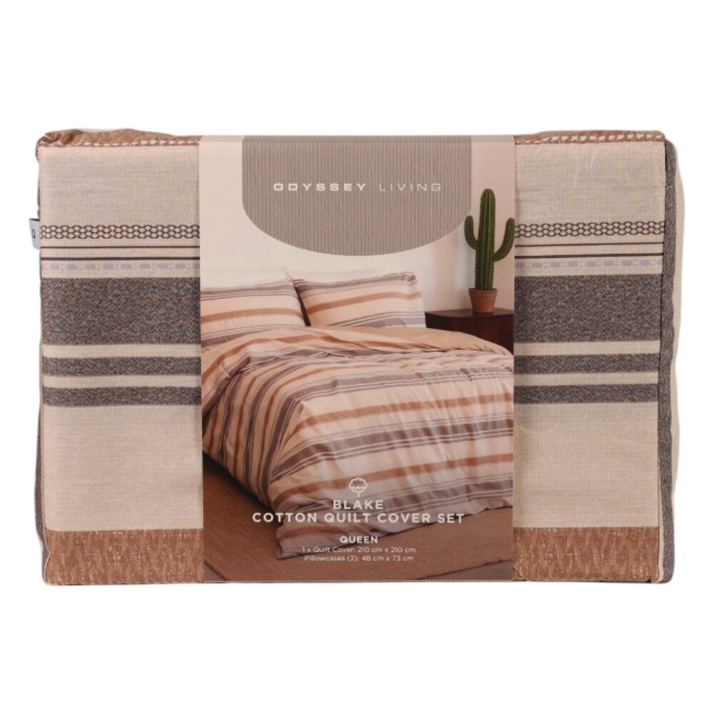 Odyssey Living Blake Duvet/Quilt Cover Set Cotton Home Bedding Multicoloured