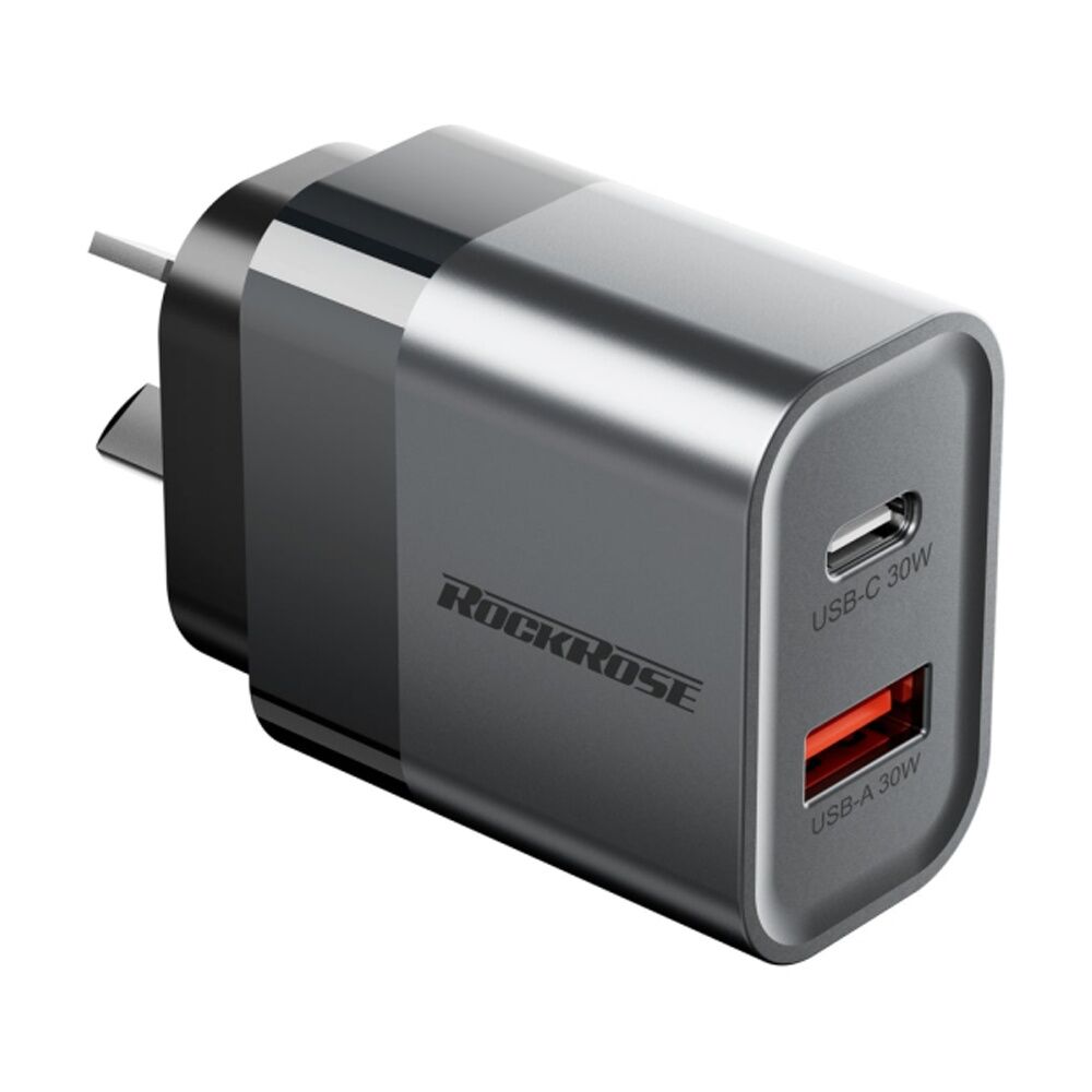 Rockrose Infinito G30 Dual Port 30W PD QC Fast Charging Power Adapter