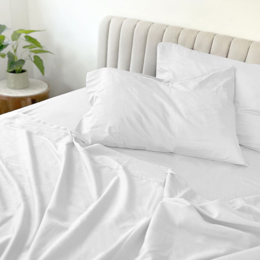 Odyssey Living Bamboo Blend Home Bedding Sheet Set w/Pillowcase White