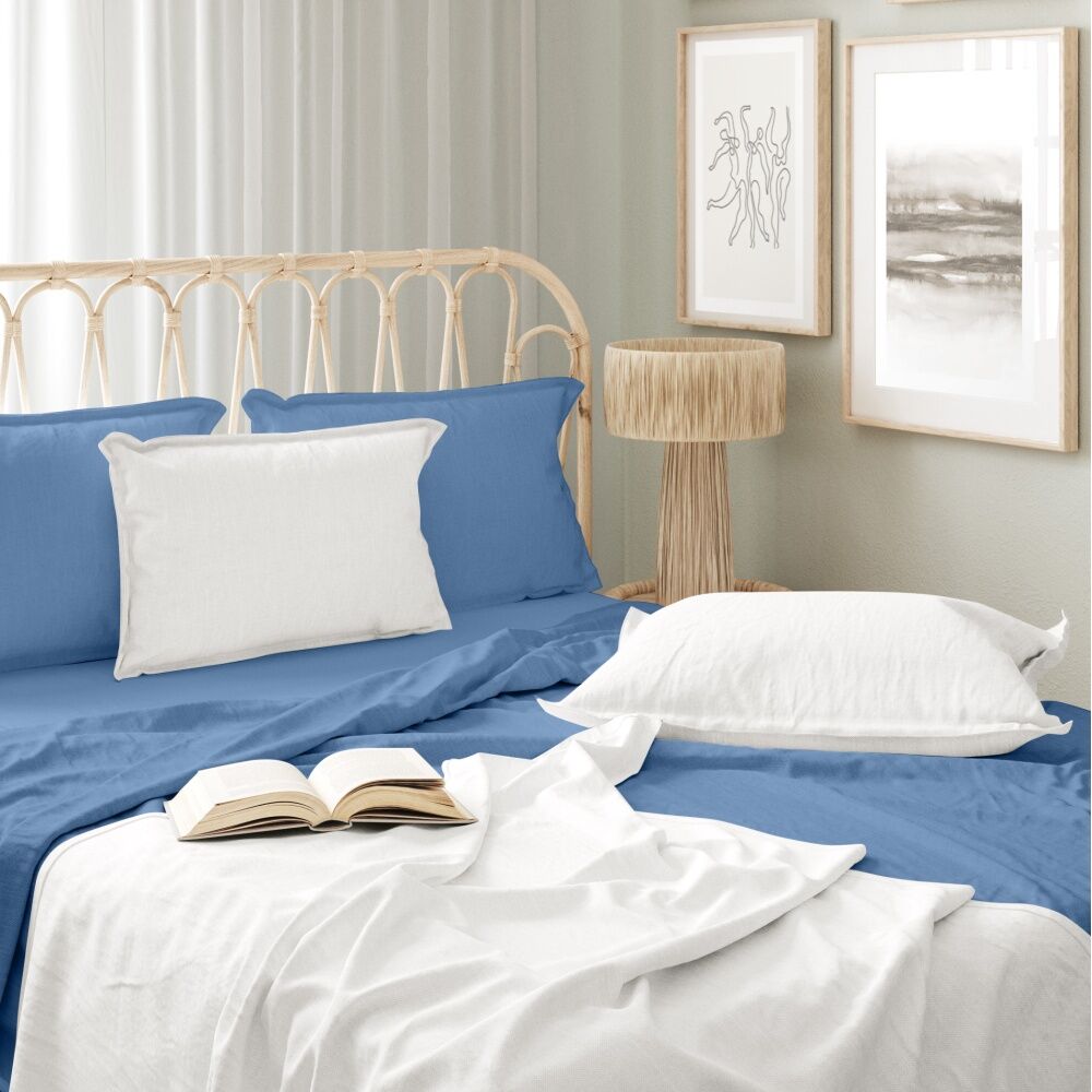 Odyssey Living Bamboo Blend Home Bedding Sheet Set w/Pillowcase Sterling Blue