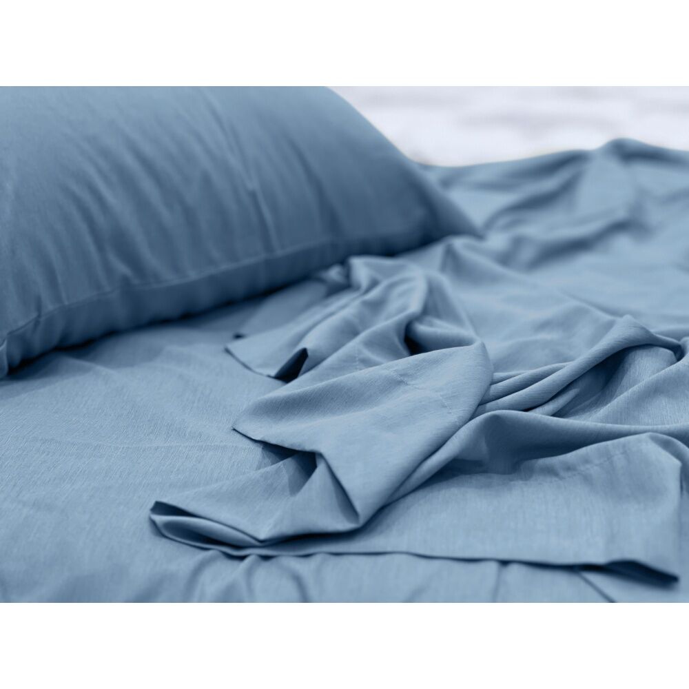 Odyssey Living Bamboo Blend Home Bedding Sheet Set w/Pillowcase Sterling Blue