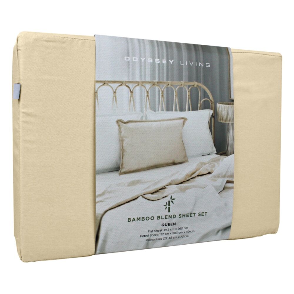 Odyssey Living Bamboo Blend Home Bedding Sheet Set w/Pillowcase Beach