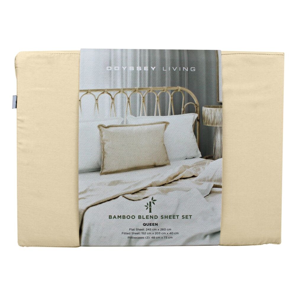 Odyssey Living Bamboo Blend Home Bedding Sheet Set w/Pillowcase Beach