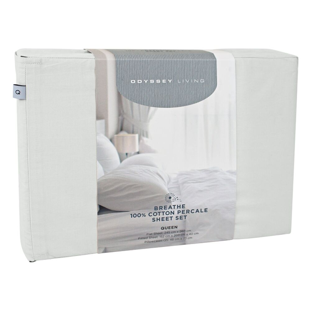Odyssey Living Breathe Cotton Home Bedding Sheet Set Pewter