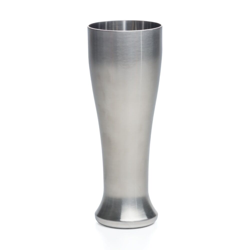 R.S.V.P. Pilsner Glass Stainless Steel Insulated Durable Drinkware Silver