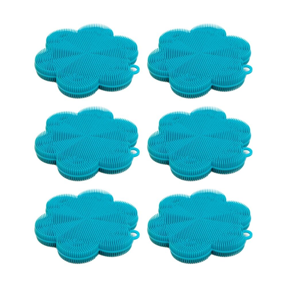6PK R.S.V.P. Silicone Soft Scrubber Flexible Durable Odour Resistant Turquoise