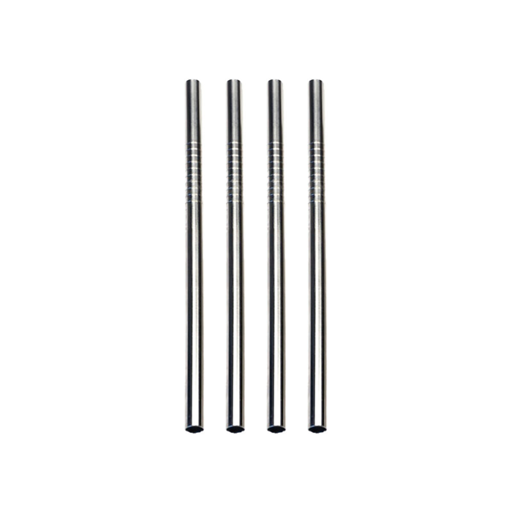 4x 4pc R.S.V.P. Stainless Steel Reusable Mini Drink Straws Set Silver 12.7cm
