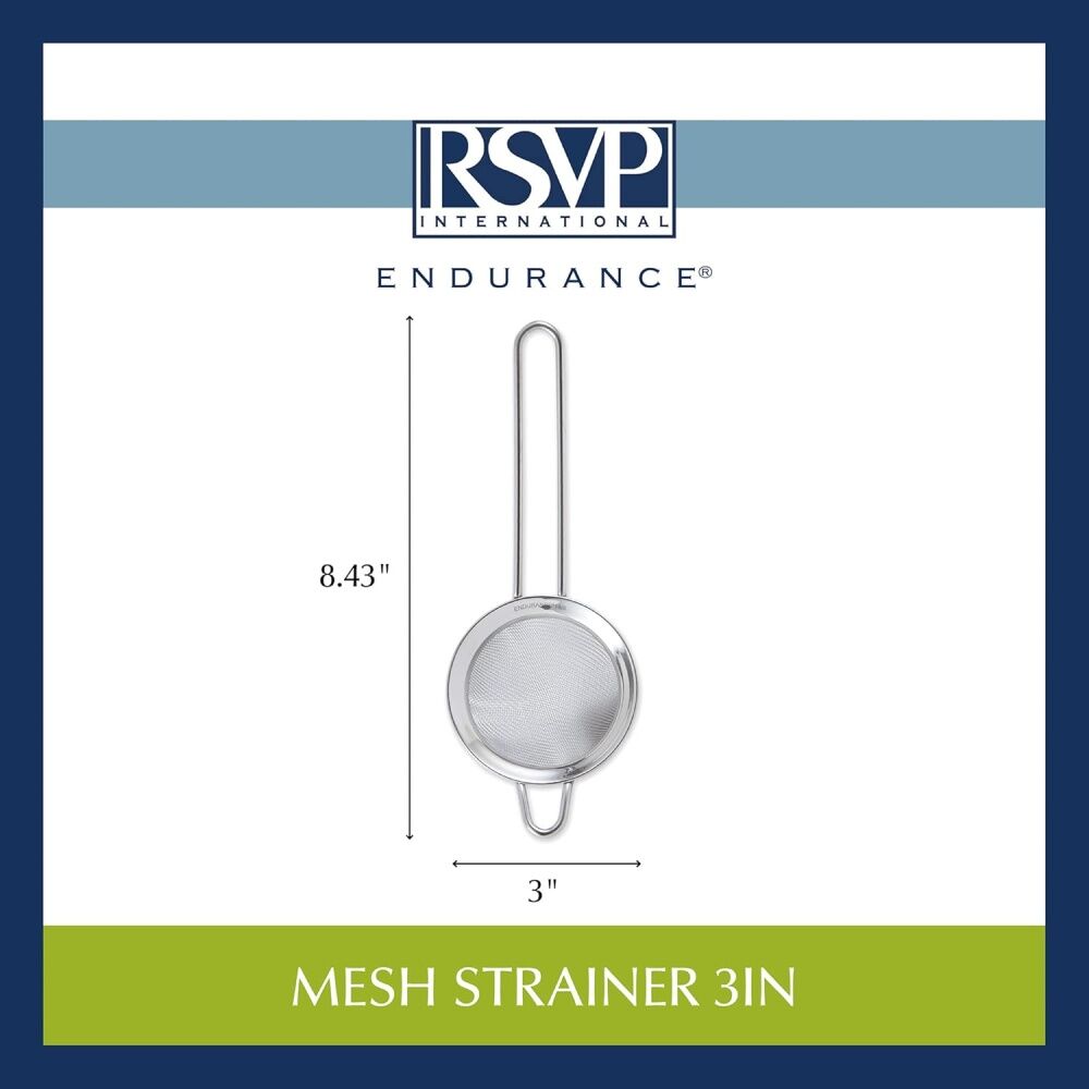 R.S.V.P. Conical Strainer Stainless Steel Fine Mesh Utensil 8cm Diameter