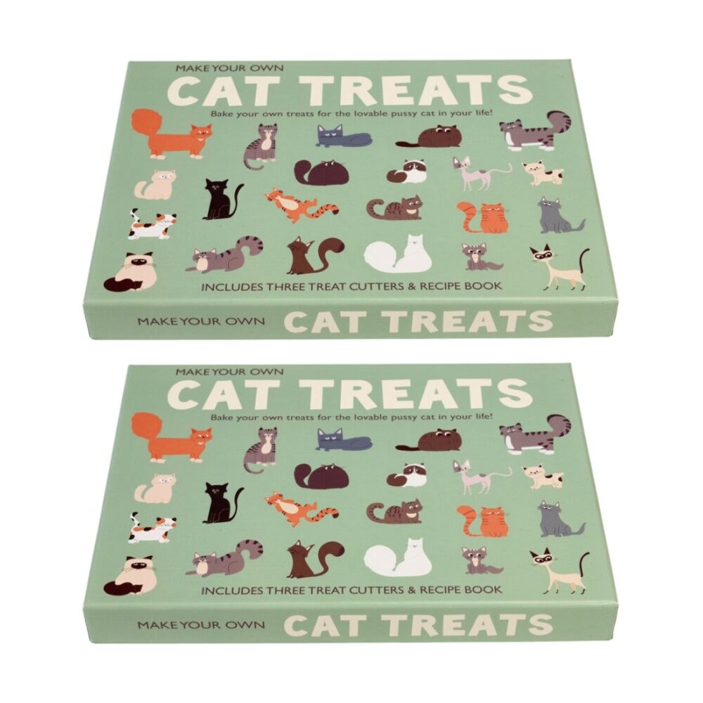 2PK Rex London Make Your Own Cat Treat Kit Cutters Recipe Book Gift Box