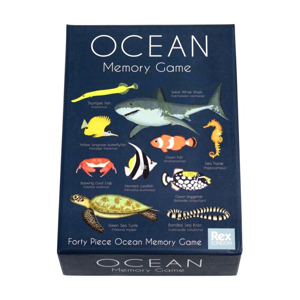 40pc Rex London Kids Memory Card Game Ocean Theme Fun Educational Activity