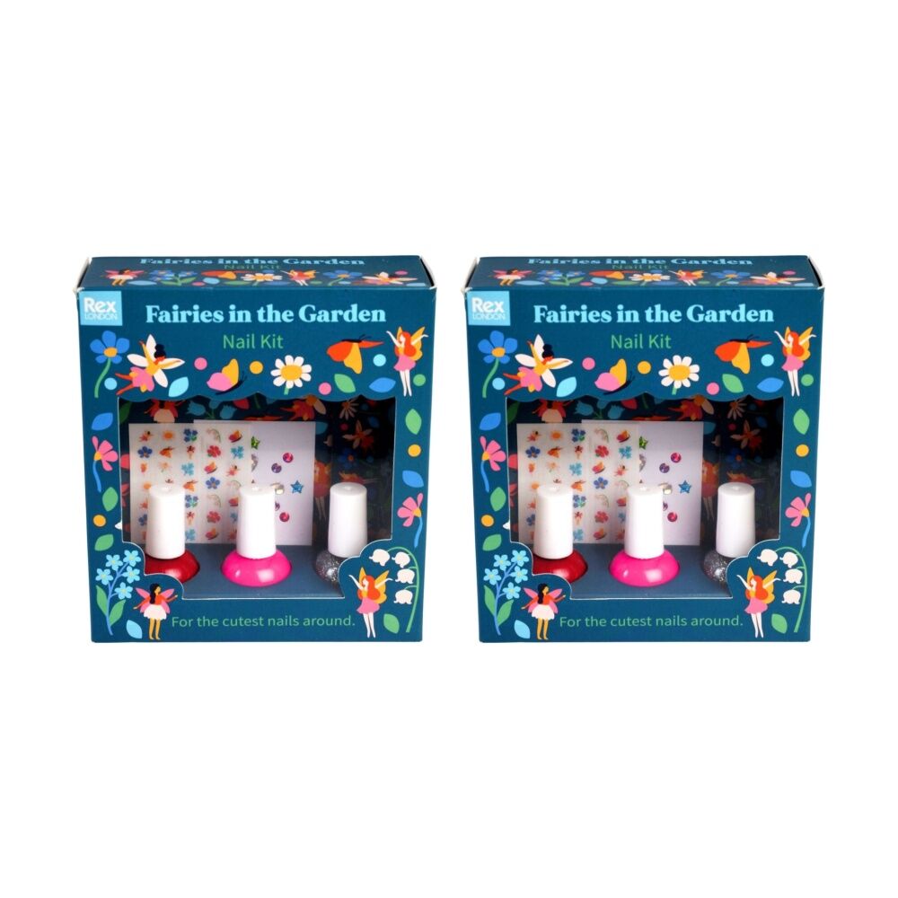 2PK Rex London Child Nail Kit Fairies In The Garden Sticker Art & Polish Set