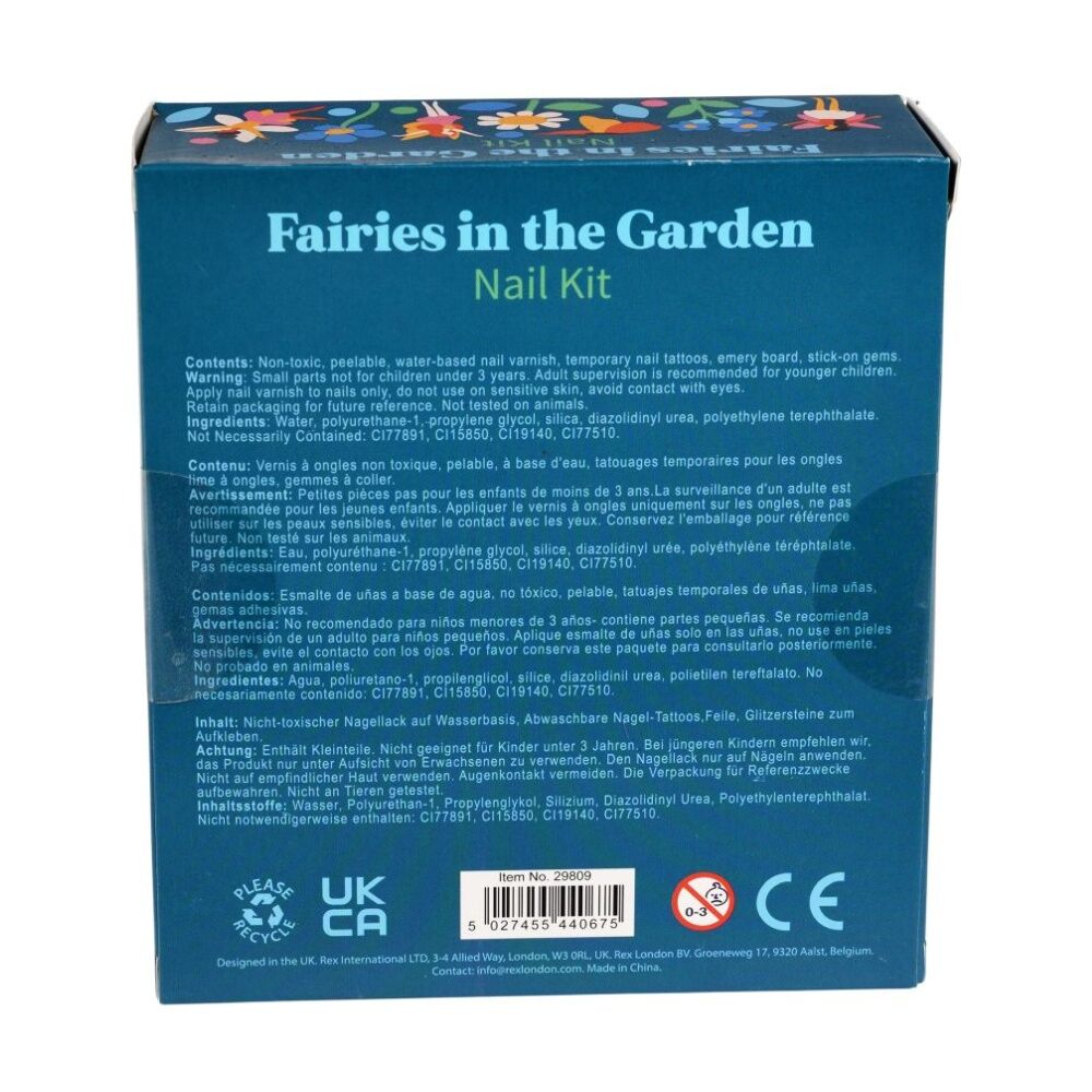 2PK Rex London Child Nail Kit Fairies In The Garden Sticker Art & Polish Set