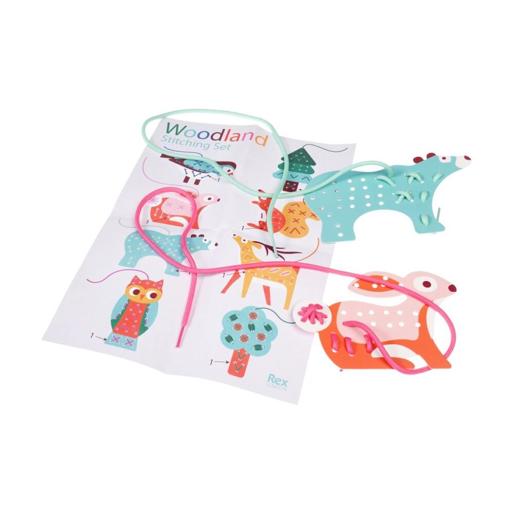 4PK Rex London Kids 6y+ Woodland Stitching Set Creative Craft Sewing Kit
