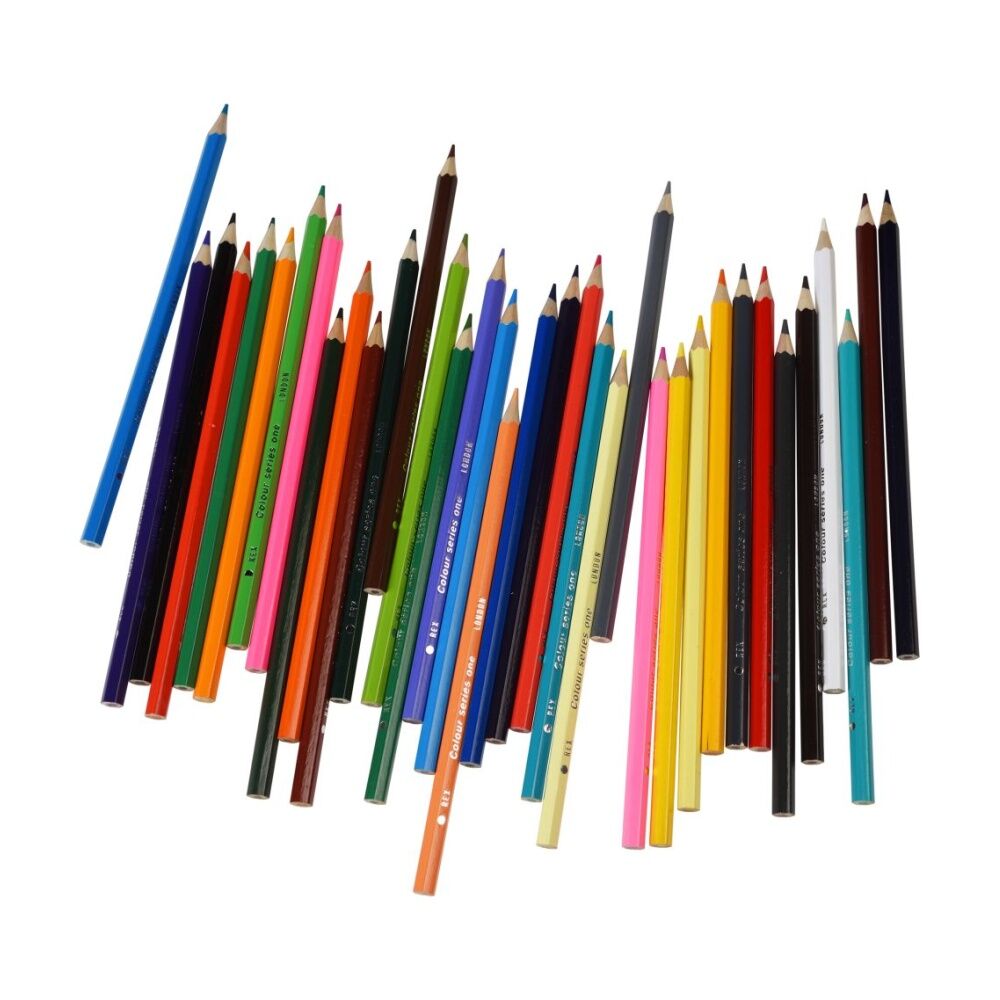 2x 36pc Rex London Colouring Pencils Set With Shark Tin Creative Drawing