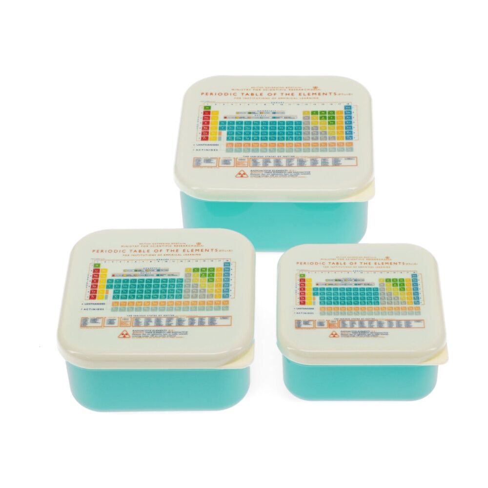 2x 3pc Rex London Snack Box Set Periodic Table Nesting Lunch Boxes
