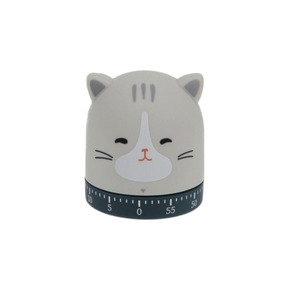 Rex London Wind-Up Kitchen Timer Cat-Shaped Compact Accessory 6x6.7cm