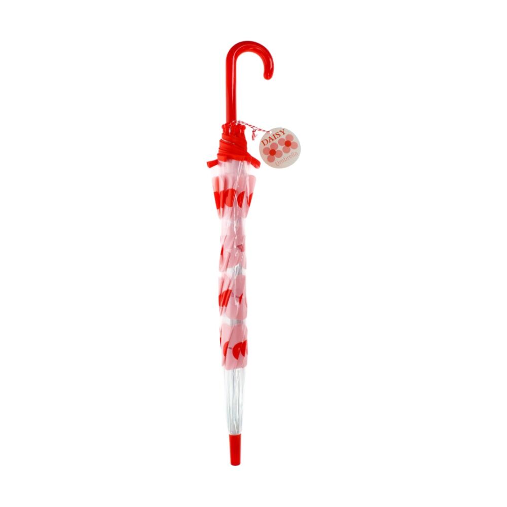 Rex London Child Umbrella Lightweight Rain Accessory Transparent Pink Daisy