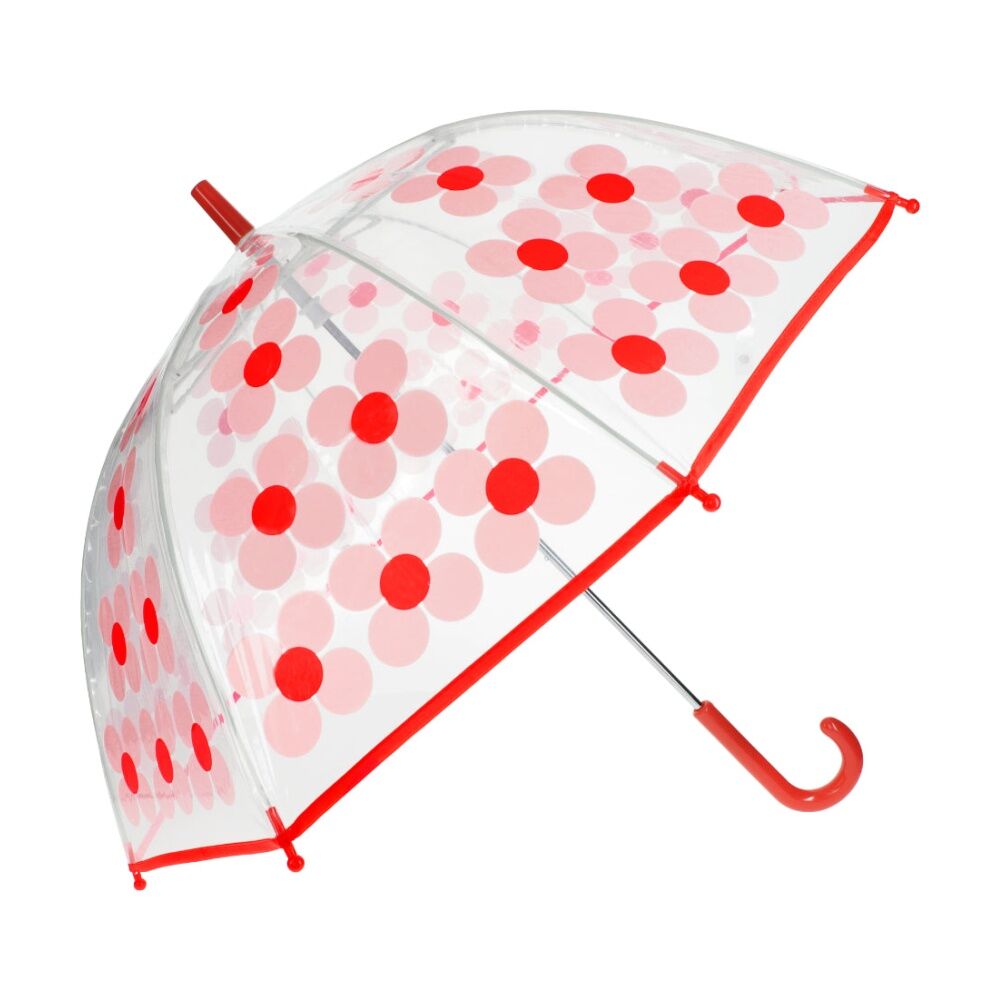 2PK Rex London Child Umbrella Lightweight Rain Accessory Transparent Pink Daisy