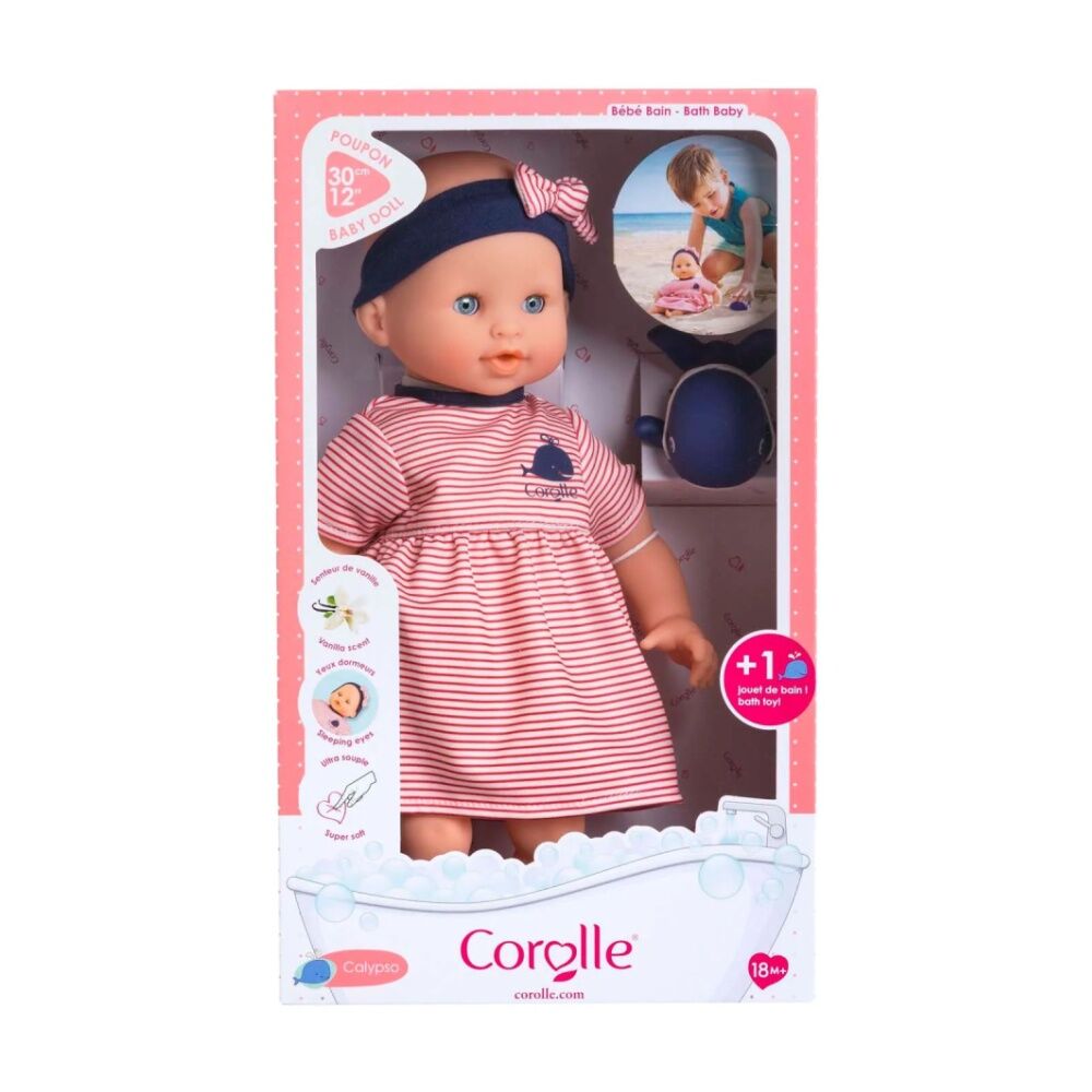 Corolle Mpp Bath Calypso Baby Doll With Sprinkler Whale Toy 12in