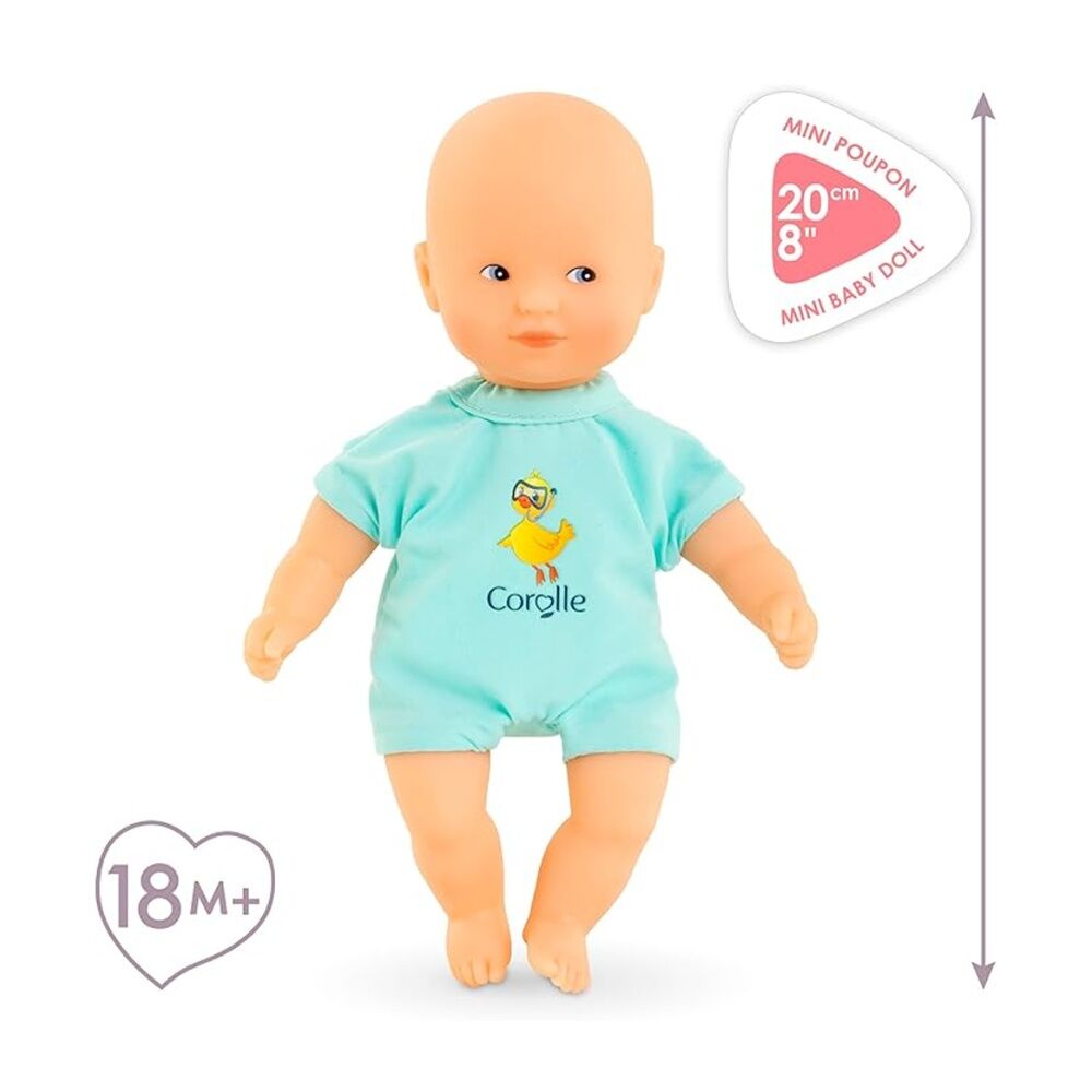 Corolle Mpp Mini Bath Blue Baby Doll Vanilla Scent Water Play 8in