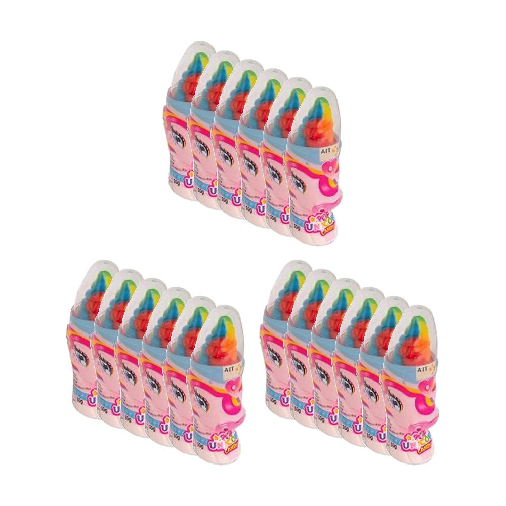 18PK AIT Pop Rainbow Coloured Unicorn Dipper Candy Lollipop 50g Assorted