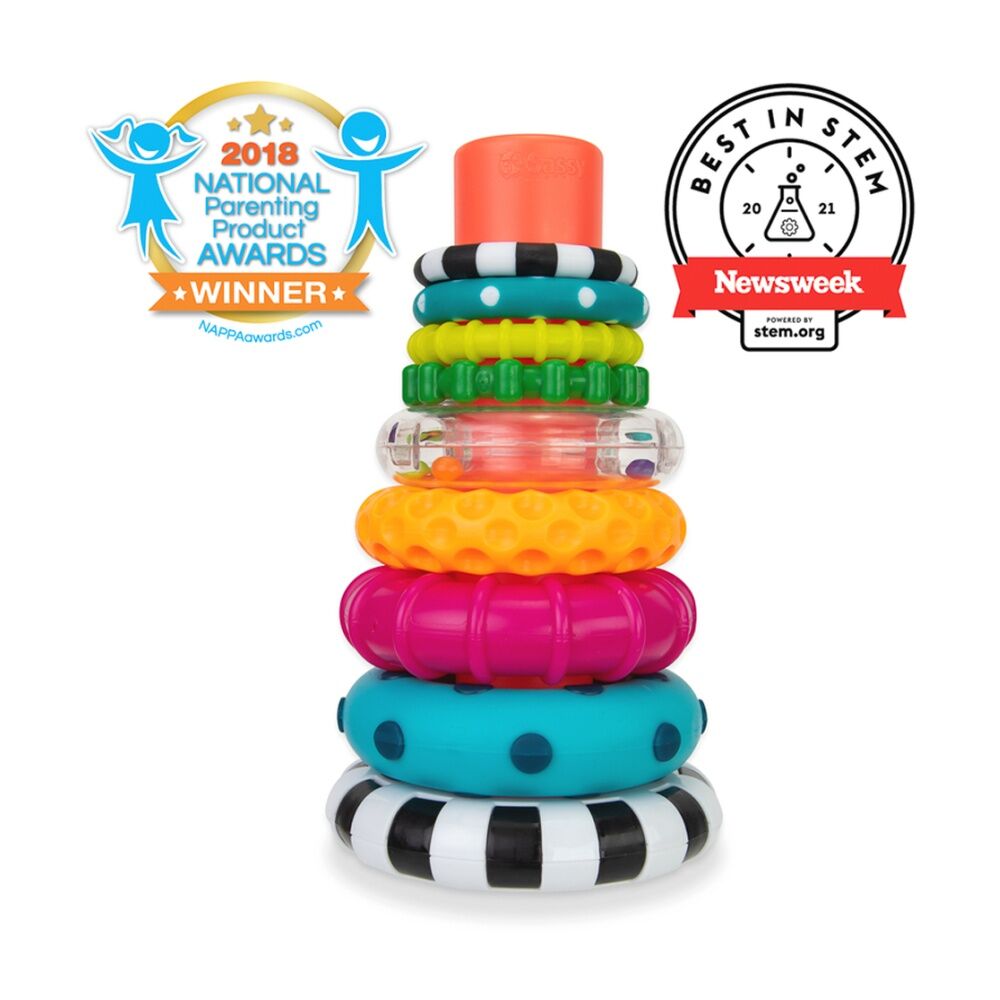 Sassy Baby Stacks of Circles Textured Stacking Toy 6 Months Plus 11cm