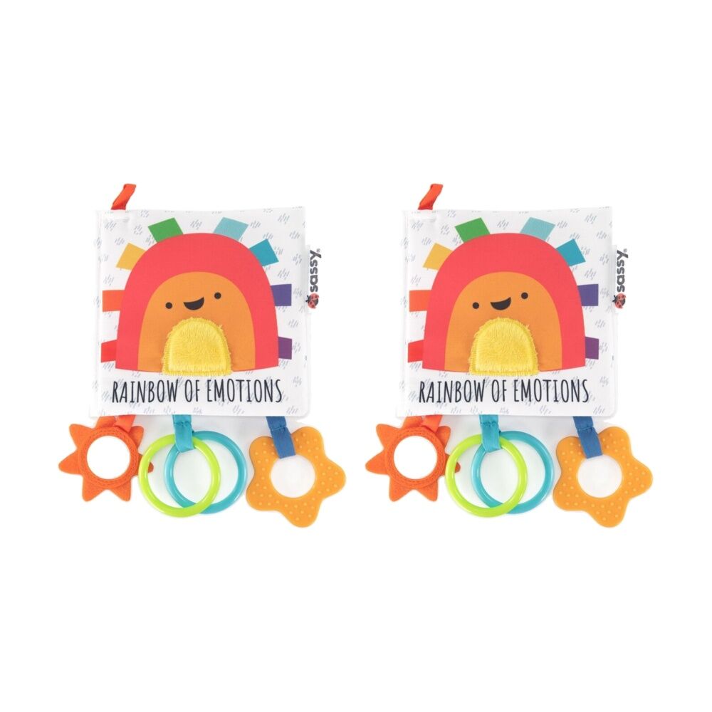 2PK Sassy Baby Rainbow Of Emotions Book Interactive Sensory Newborn Plus 21cm