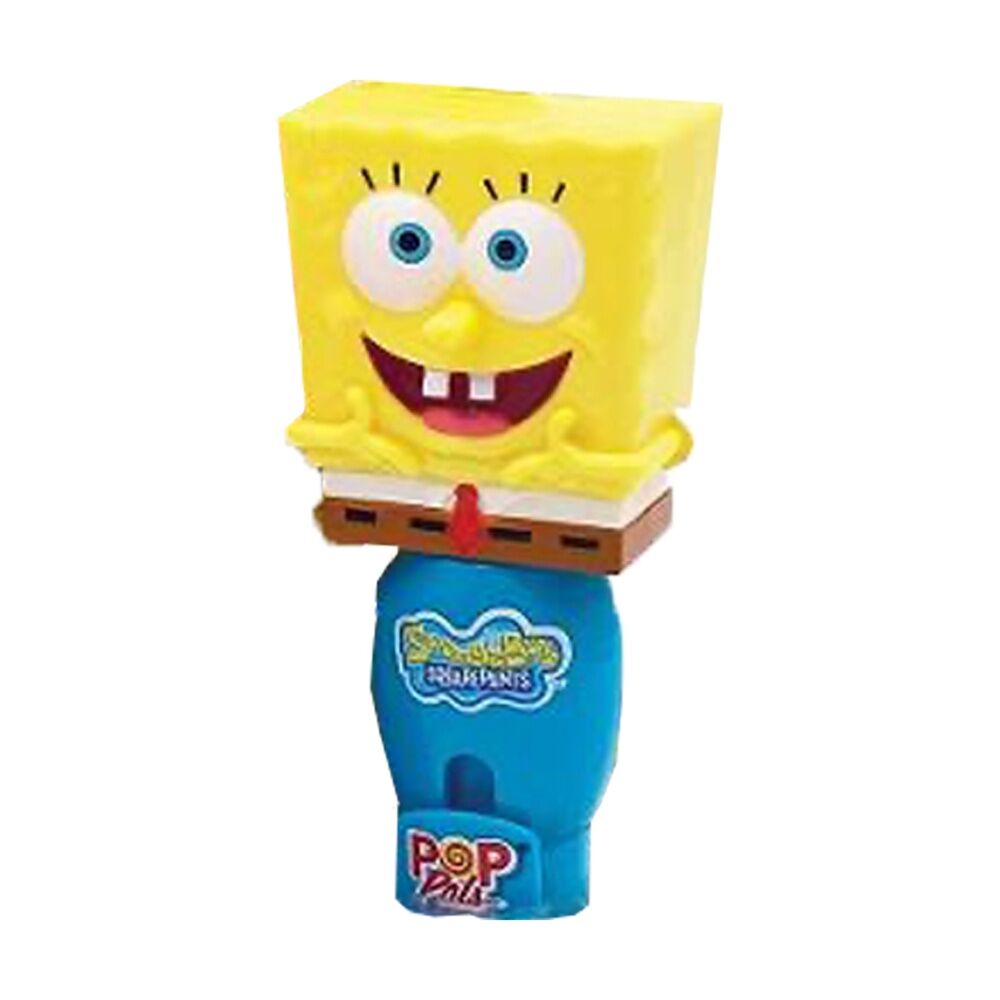 12PK Pop Pals Spongebob Characters Fruit Flavoured Lollipop Toy 8g Assorted