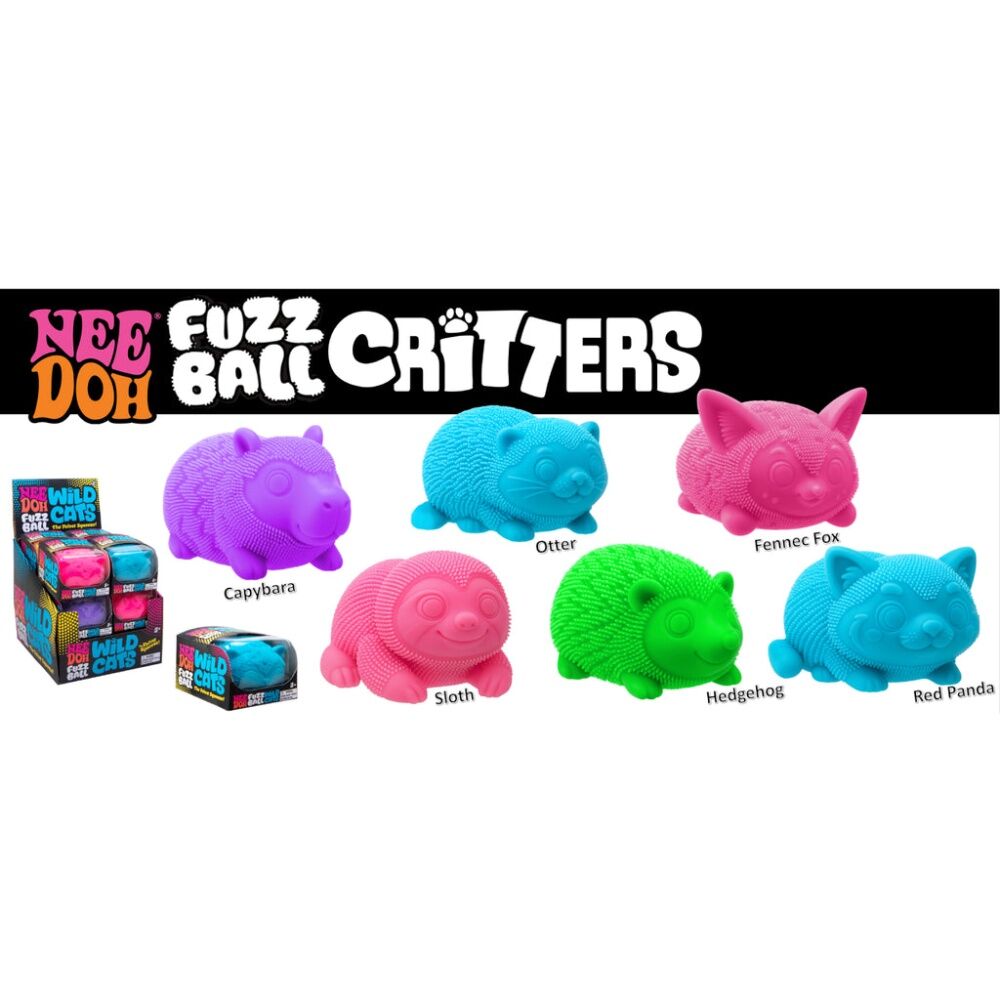 6x Schylling Fuzz Ball Critters Squishy Stress Relievers Kids Toy 3Y+ Assorted