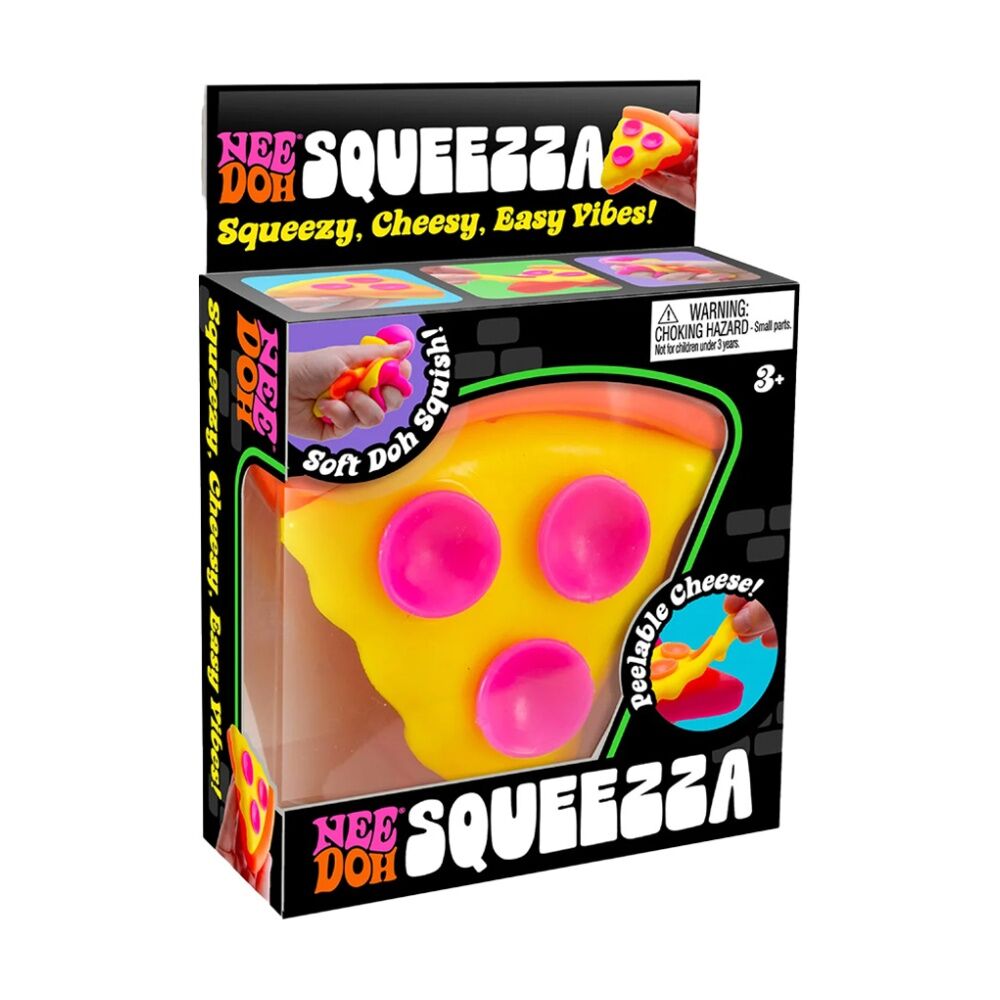 6x Schylling Squeezza Pizza Nee Doh Squishy Stress Relief Kids Toy 3Y+ Assorted