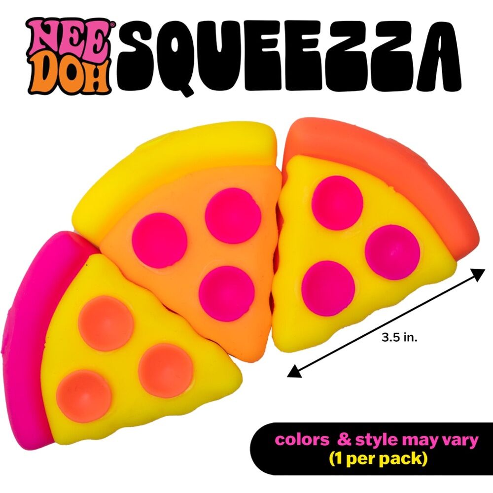 6x Schylling Squeezza Pizza Nee Doh Squishy Stress Relief Kids Toy 3Y+ Assorted