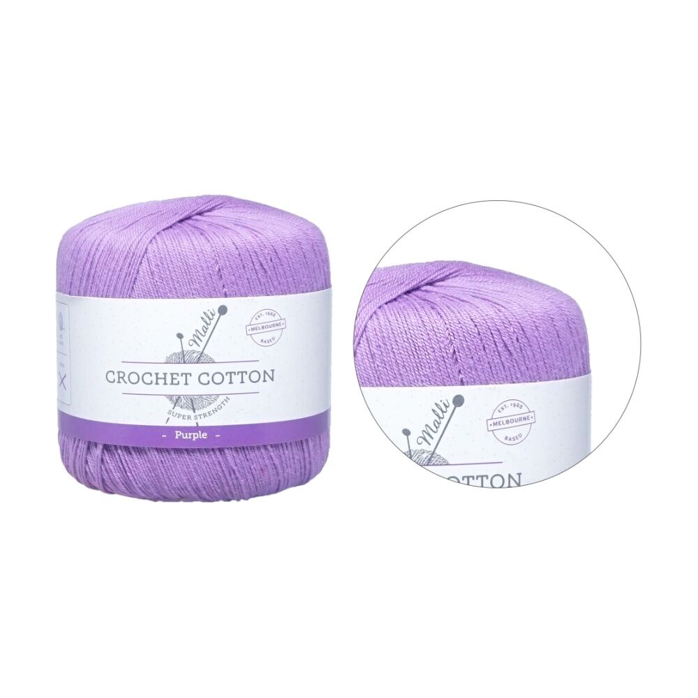 10PK Malli Super Strength Crochet Thread Medium Thickness Yarn Purple