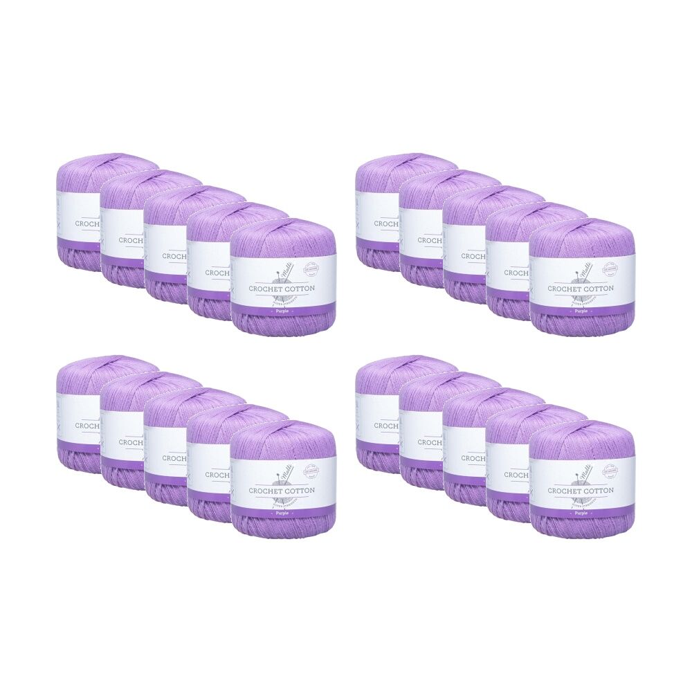 20PK Malli Super Strength Crochet Thread Medium Thickness Yarn Purple