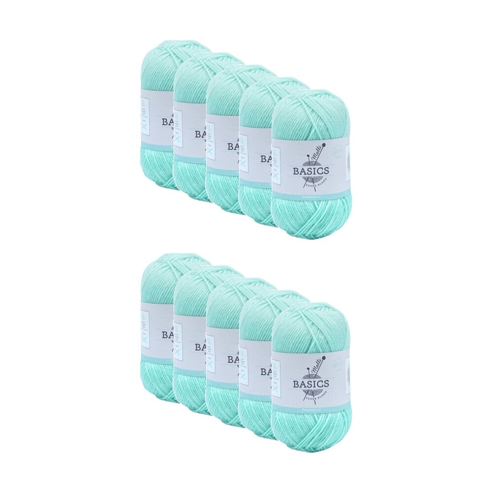 10PK Malli Super Blend Basic Yarn Medium Thickness Crochet Thread Peppermint
