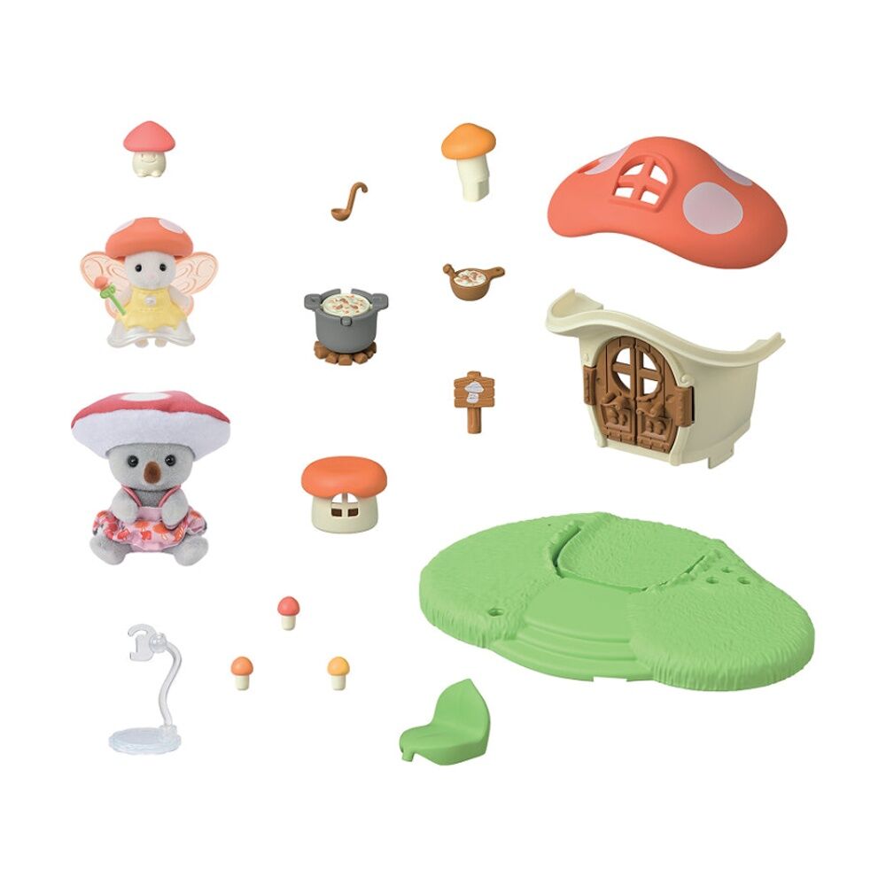 17pc Sylvanian Families Fairy Mushroom House Playset With Accessories