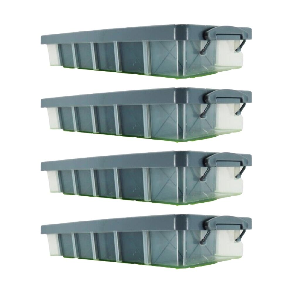 4PK Braz 6 Divided Compartment Storage Container W/ Secure Clip Lid 10.5L Assrtd