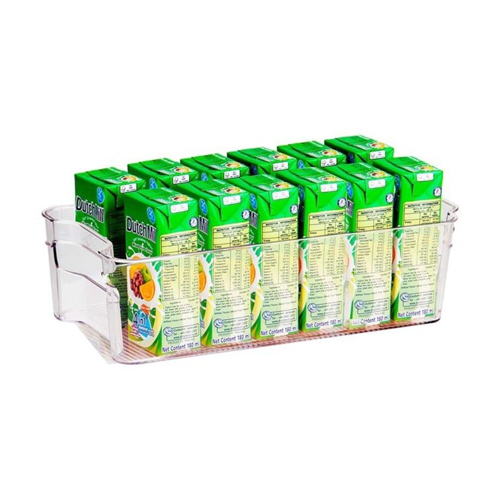 12PK Braz Small Stack Food Storage Container Bin W/ Handles 32x15.5x9cm Clear