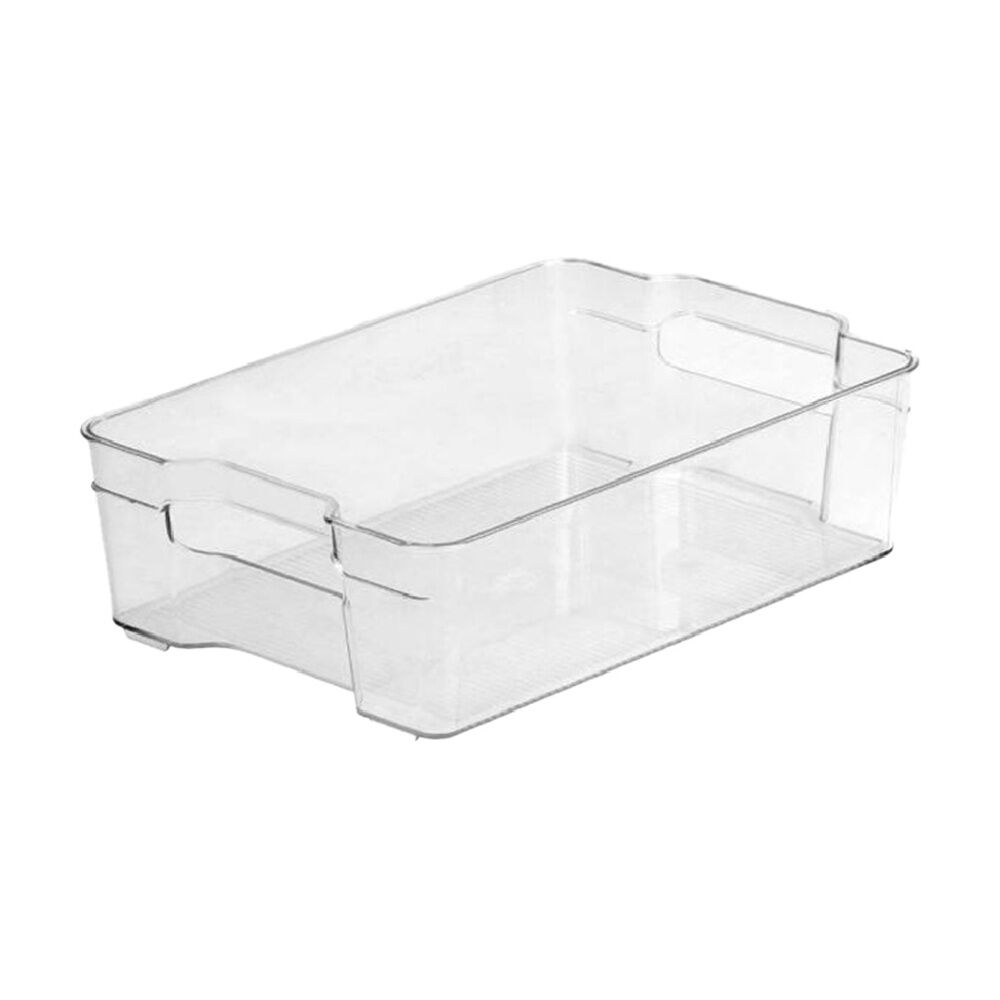 6PK Braz Medium Stack Food Storage Container Bin W/ Handles 32x21x9cm Clear