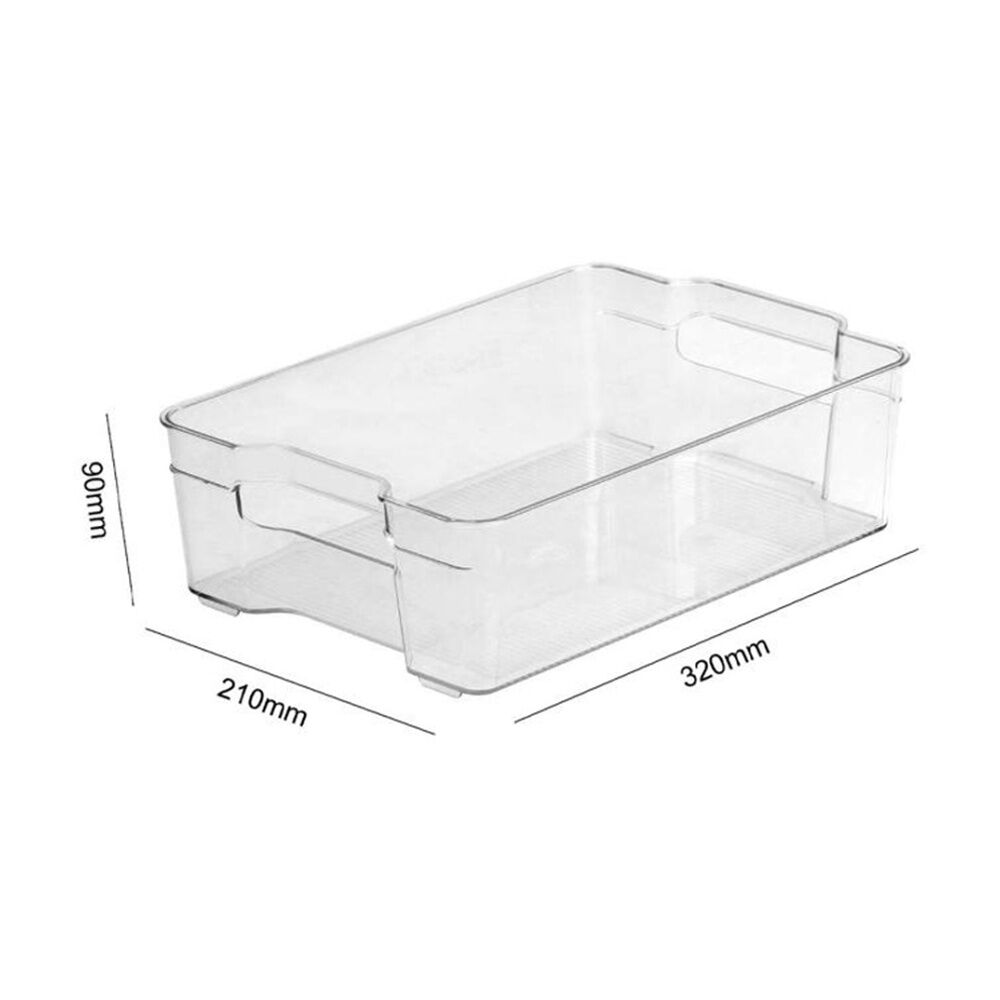 6PK Braz Medium Stack Food Storage Container Bin W/ Handles 32x21x9cm Clear