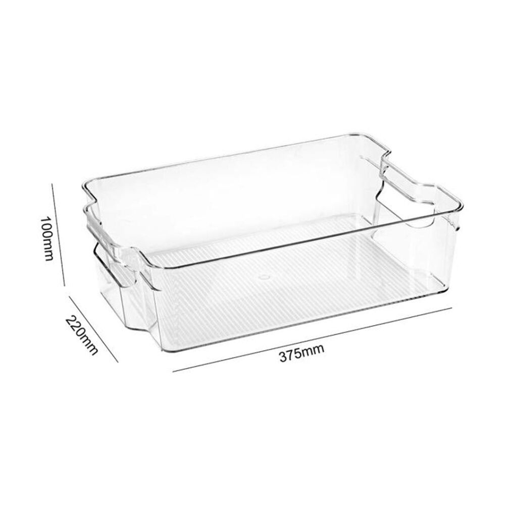 6PK Braz Large Stack Food Storage Container Bin W/ Handles 37.5x22x10cm Clear