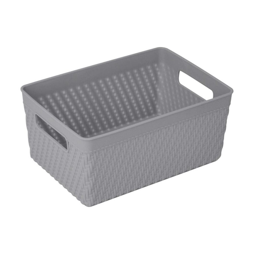 12PK Braz Home Organisation Plastic Thatch Storage Basket 21x15x9cm 3L Assorted