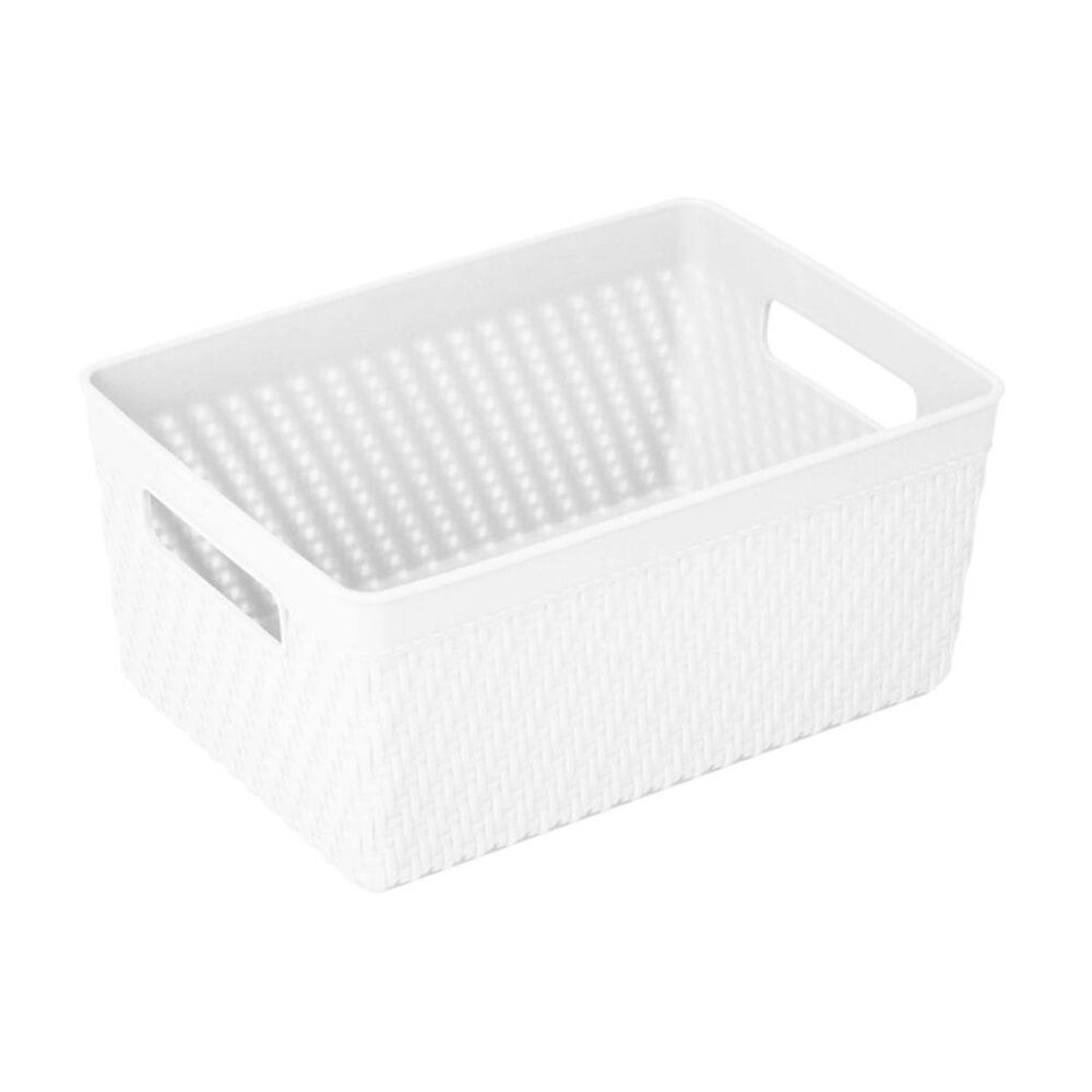 12PK Braz Home Organisation Plastic Thatch Storage Basket 21x15x9cm 3L Assorted