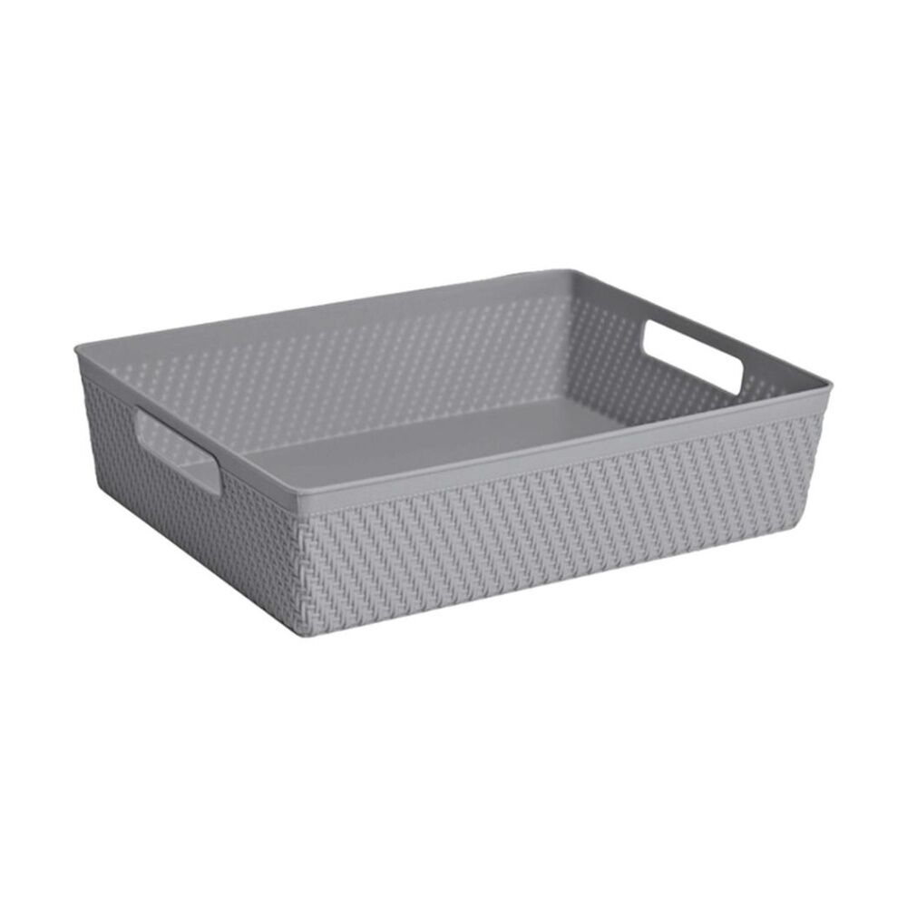 8PK Braz Home Organisation Plastic Thatch Storage Basket 32x25x9cm 7L Assorted