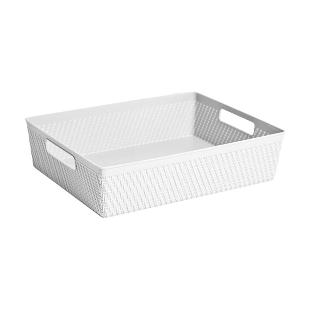 8PK Braz Home Organisation Plastic Thatch Storage Basket 32x25x9cm 7L Assorted