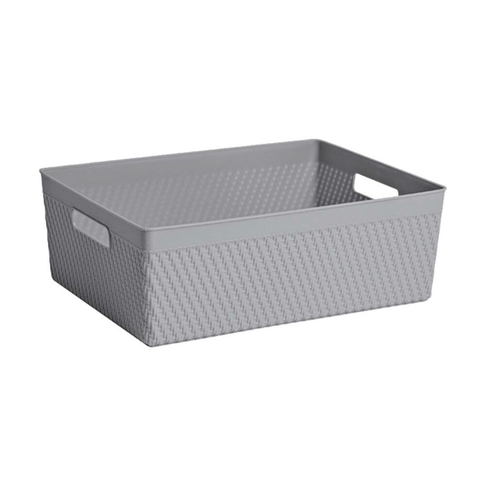 4PK Braz Home Organisation Plastic Thatch Storage Basket 35x26x12cm 11L Assorted