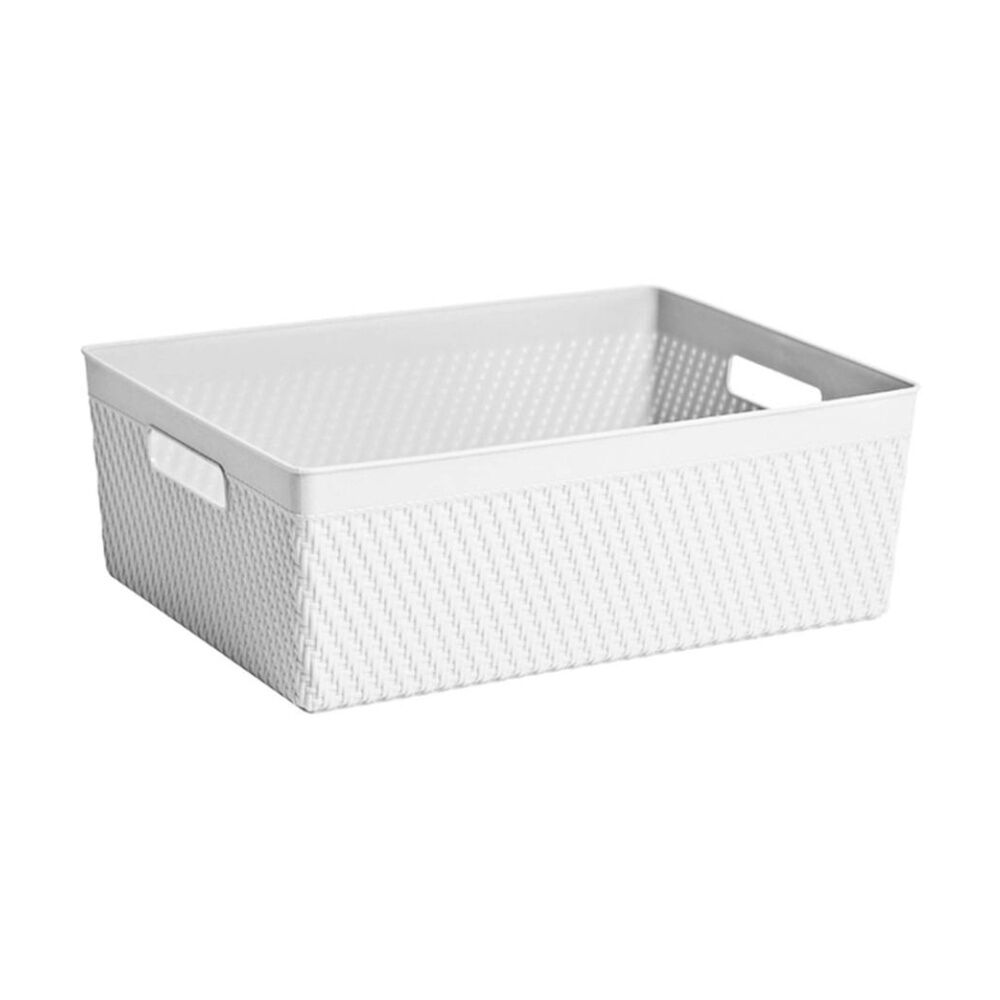 4PK Braz Home Organisation Plastic Thatch Storage Basket 35x26x12cm 11L Assorted