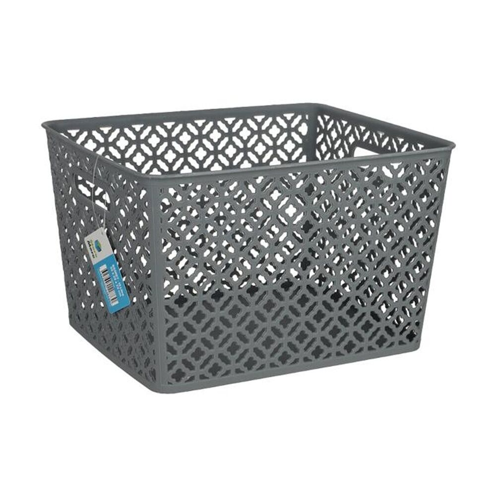 4PK Braz Home Organisation Plastic Batik Storage Basket 35x29x22cm 19L Assorted