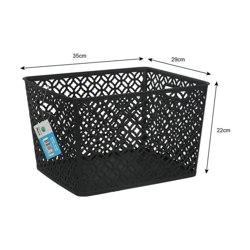 4PK Braz Home Organisation Plastic Batik Storage Basket 35x29x22cm 19L Assorted