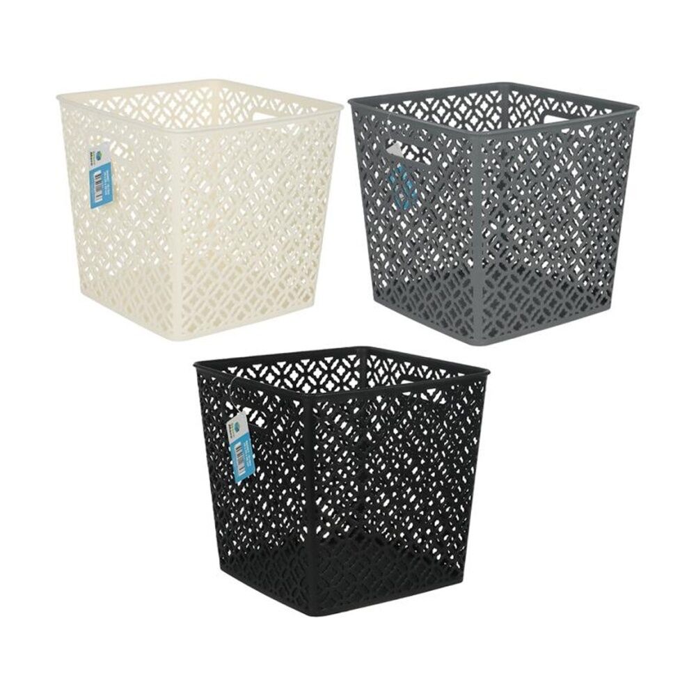 6PK Braz Home Organisation Plastic Batik Storage Basket 29x29x28cm 19L Assorted