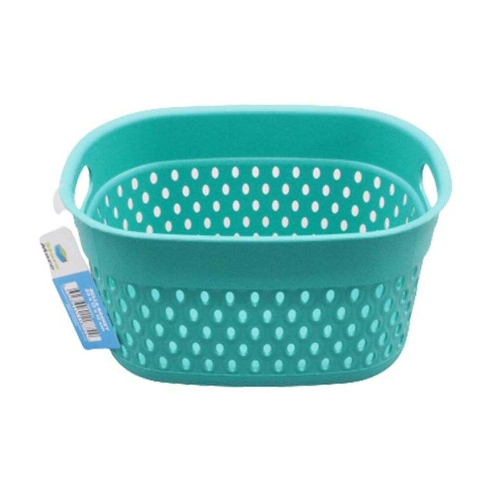 12PK Braz Home Organisation Plastic Storage Belle Basket Rect 23x17x12cm Assrtd
